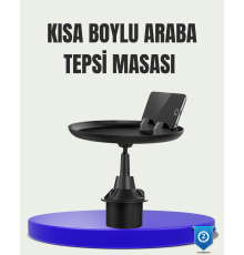 360° Döner Araç Bardaklık Tepsisi Geniş Yemek Alanlı Telefon Standlı