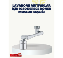 Çok Yönlü Dönebilen Musluk Başlığı 2 Fonksiyonlu Su Akışı