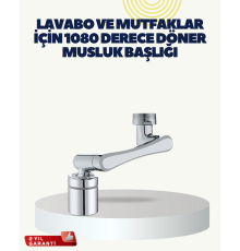 Çok Yönlü Dönebilen Musluk Başlığı 2 Fonksiyonlu Su Akışı