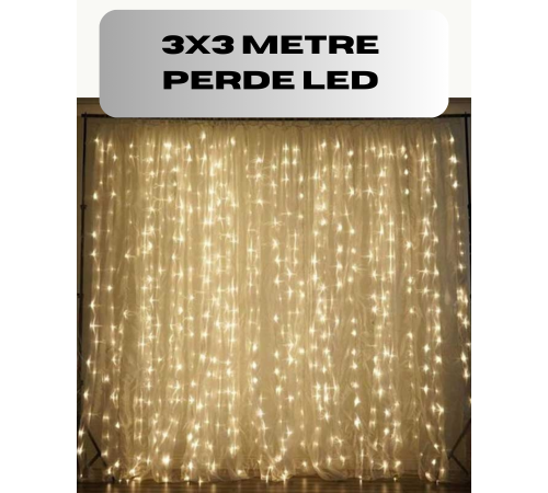 3x3 Perde LED Işık Şelale Model Özel Gün Dekoratif Aydınlatma