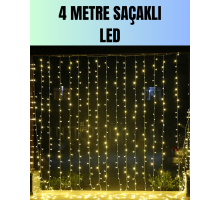 4 Metre Yılbaşı Şelale Led Perde Işık Ev Bahçe Dekor