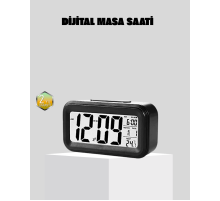 Fotoselli Dijital Masa Saati Aydınlatmalı Alarm ve Tarih Göstergeli