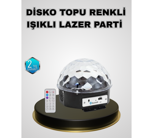 Bluetooth Hoparlörlü LED Disko Işığı Müzik Ritim Duyarlı ve Taşınabilir
