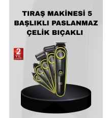 5’i 1 Arada Şarjlı Erkek Bakım Seti LED Göstergeli ve Suya Dayanıklı