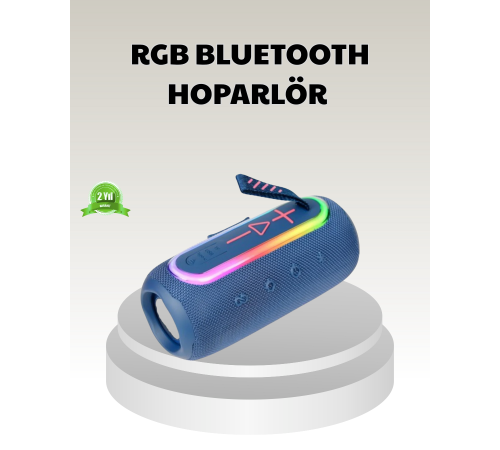 Mavi Taşınabilir Bluetooth Hoparlör Kompakt Tasarım ve Güçlü Ses