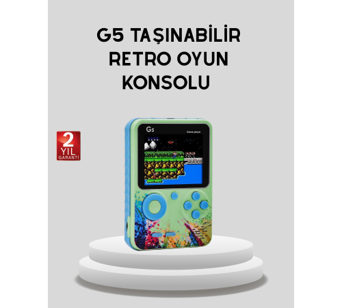 G5 Taşınabilir Retro Game Box 500 Oyunlu Şarjlı Mini Oyun Konsolu