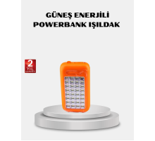 Solar Powerbank 10000 mAh LED Kamp Lambalı Taşınabilir Şarj Cihazı