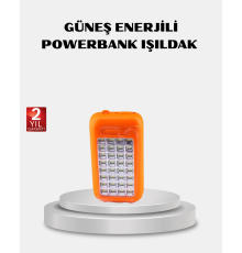 Solar Powerbank 10000 mAh LED Kamp Lambalı Taşınabilir Şarj Cihazı