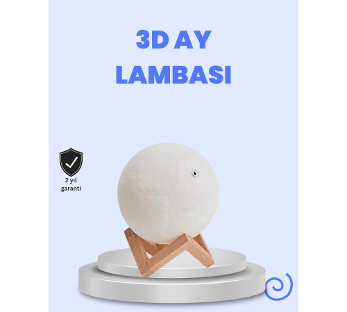 RGB Modlu 16 Renkli Ay Gece Lambası 3D Baskı ve Uzaktan Kumanda Özellikli