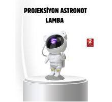 Bluetooth Müzikli Astronot Projeksiyon Lambası Yıldız ve Ay Efektli
