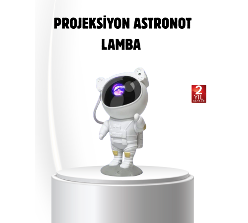 Bluetooth Müzikli Astronot Projeksiyon Lambası Yıldız ve Ay Efektli
