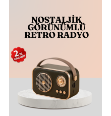 Bluetooth’lu Retro Radyo – FM Destekli Nostaljik Hoparlör