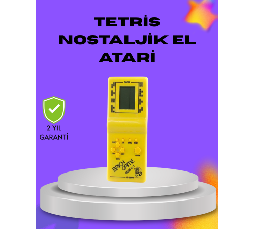 Klasik Tetris Oyunu El Konsolu – Taşınabilir Pil ile Çalışan Retro El Aterisi