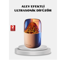 280ml Alev Işıklı Ultrasonik Hava Nemlendirici Sessiz ve USB Şarjlı