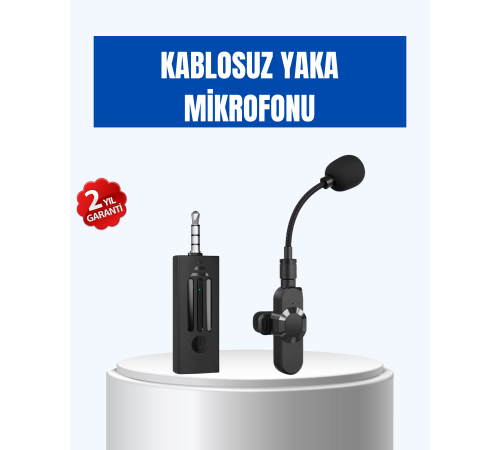Kablosuz 2.4 GHz Yaka Mikrofonu – 60 m Menzilli, Gürültü Azaltıcı, Şarjlı ve Taşınabilir