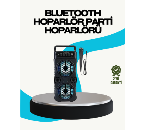 LED Işıklı Kablosuz Hoparlör – Bluetooth, FM Radyolu, Taşınabilir Şarjlı