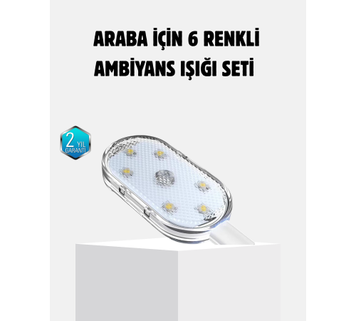 Kablosuz Manyetik Araba İçi LED Ambiyans Aydınlatma – Pratik Montajlı