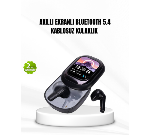 Bluetooth 5.4 Kulaklık – Gürültü Engelleme ve Akıllı Ekranlı Şarj Kutusu