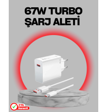 67 Watt Turbo Destekli Şarj Cihazı Honor 50 70 90 Uyumlu
