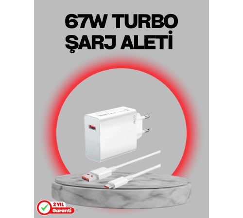 67 Watt Turbo Destekli Şarj Cihazı Honor 50 70 90 Uyumlu