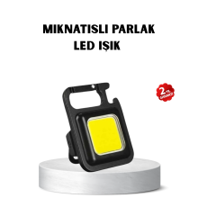 USB Type-C Şarjlı Mini Fener – Manyetik, Katlanabilir ve Şişe Açacaklı Tasarım