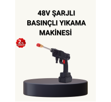 Taşınabilir Basınçlı Yıkama Makinesi – 5m Hortumlu, Köpük Şişeli, 48V Güçlü