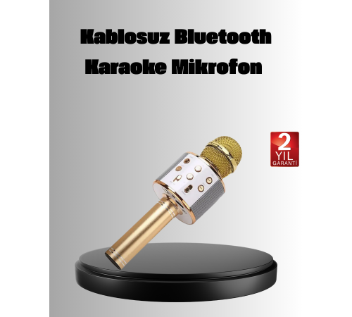 Kablosuz Karaoke Mikrofon USB AUX Destekli Parti ve Eğlence İçin