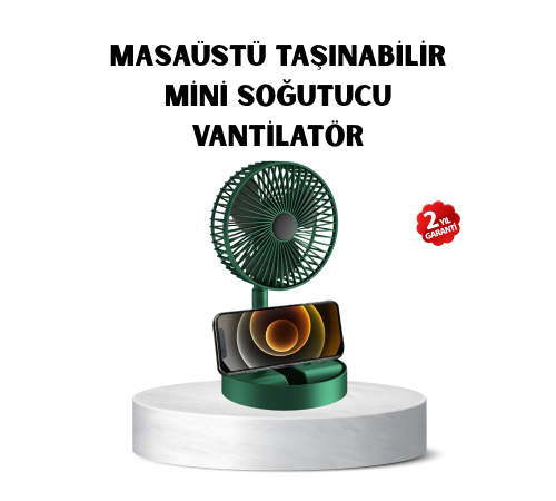 Taşınabilir Katlanabilir Mini Fan 3 Kademeli Şarj Edilebilir