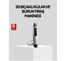 Burun Kulak ve Kaş Tıraş Makinesi 3D Keskin Bıçaklı Pil ile Çalışan