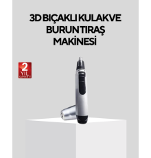 Burun Kulak ve Kaş Tıraş Makinesi 3D Keskin Bıçaklı Pil ile Çalışan
