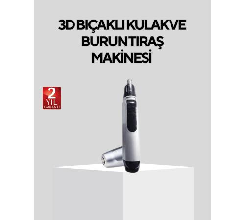Burun Kulak ve Kaş Tıraş Makinesi 3D Keskin Bıçaklı Pil ile Çalışan