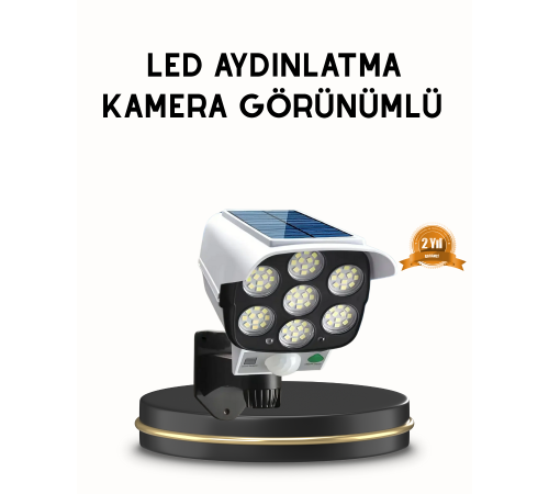 Güneş Paneliyle Şarj Olan Hareket Sensörlü Dış Mekan Güvenlik Lambası Ayarlanabilir