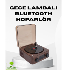 Dekoratif Gece Işığı Bluetooth Hoparlör Dijital Saat Çok Yönlü Sesli Aydınlatma