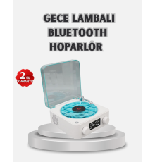 3-ü-1 Gece Işığı Bluetooth Hoparlör Dijital Saat Vintage Plak Çalar Tasarımlı