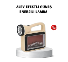 Güneş Enerjili Alev Efektli Lamba COB Led Su Geçirmez Çok Fonksiyonlu