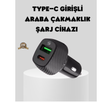 Araç Tipi Hızlı Şarj Adaptörü Type-C PD USB Çift Port Kompakt