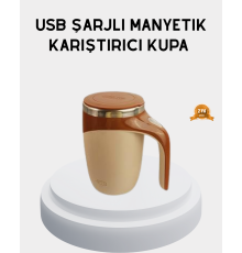 Şarjlı Otomatik Karıştırıcı Kupa Manyetik Mix Kupa Paslanmaz Çelik İç Astar