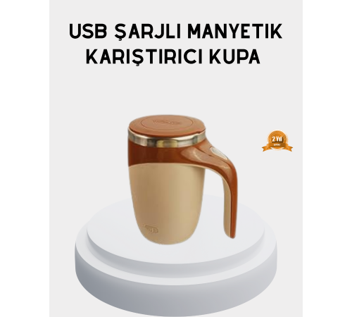 Şarjlı Otomatik Karıştırıcı Kupa Manyetik Mix Kupa Paslanmaz Çelik İç Astar