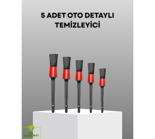 5 Parça Detay Temizlik Fırçası Seti Jant Motor Havalandırma İç Dış Temizlik