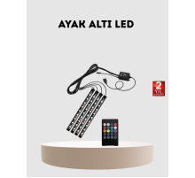 RGB Araç İçi LED Aydınlatma 12V 48 LED Müzik Kontrollü 4 Şerit Set