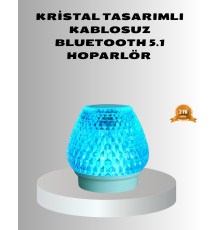 Mini LED Işıklı Bluetooth Hoparlör 5W Kristal Desenli 1200 mAh Şarjlı