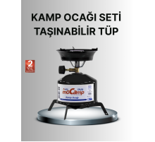 Kompakt Kamp Ocağı Seti Gaz Tüplü Ayarlanabilir Alevli 400g Hafif Tasarım