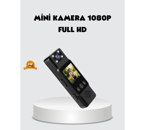 180 Derece Dönebilen Mini Kamera Full HD TFT Ekran Hareket Sensörlü