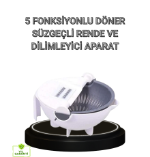 Çok Fonksiyonlu Döner Rende Süzgeç Hazneli Ergonomik Sebze Doğrayıcı