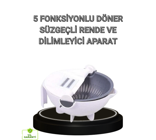 Çok Fonksiyonlu Döner Rende Süzgeç Hazneli Ergonomik Sebze Doğrayıcı