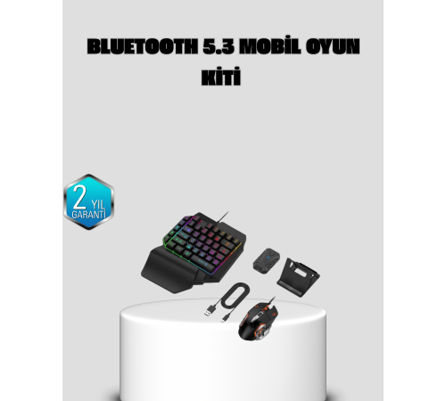 Bluetooth 5.3 Mobil Oyun Konsolu Dönüştürücü Seti 5 Parça Klavye Mouse Kit