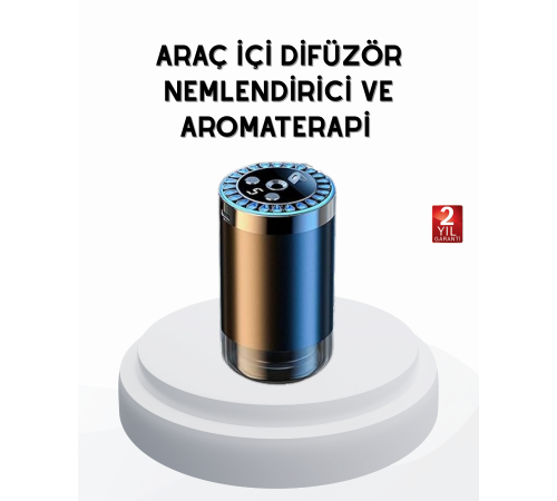 Yıldız Projeksiyonlu Araç İçi Hava Nemlendirici ve Difüzör