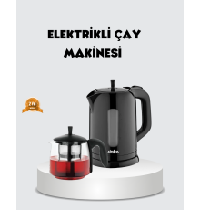 Çaycı Cam Demlikli 1800W Güçlü ve Sıcak Tutmalı Elektrikli Çay Makinesi