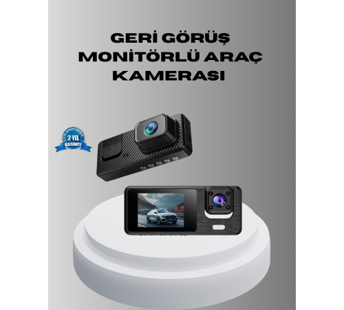Park Modlu 3 Kameralı Araç Kayıt Cihazı 1080P Ön Kamera 2’’ Ekran