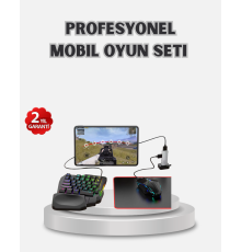 Android Uyumlu Mobil Oyun Kiti 5in1 Klavye Mouse Dönüştürücü Gecikmesiz FPS Set